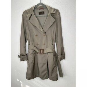 Loro Piana Taupe Double-Breasted Trench Coat